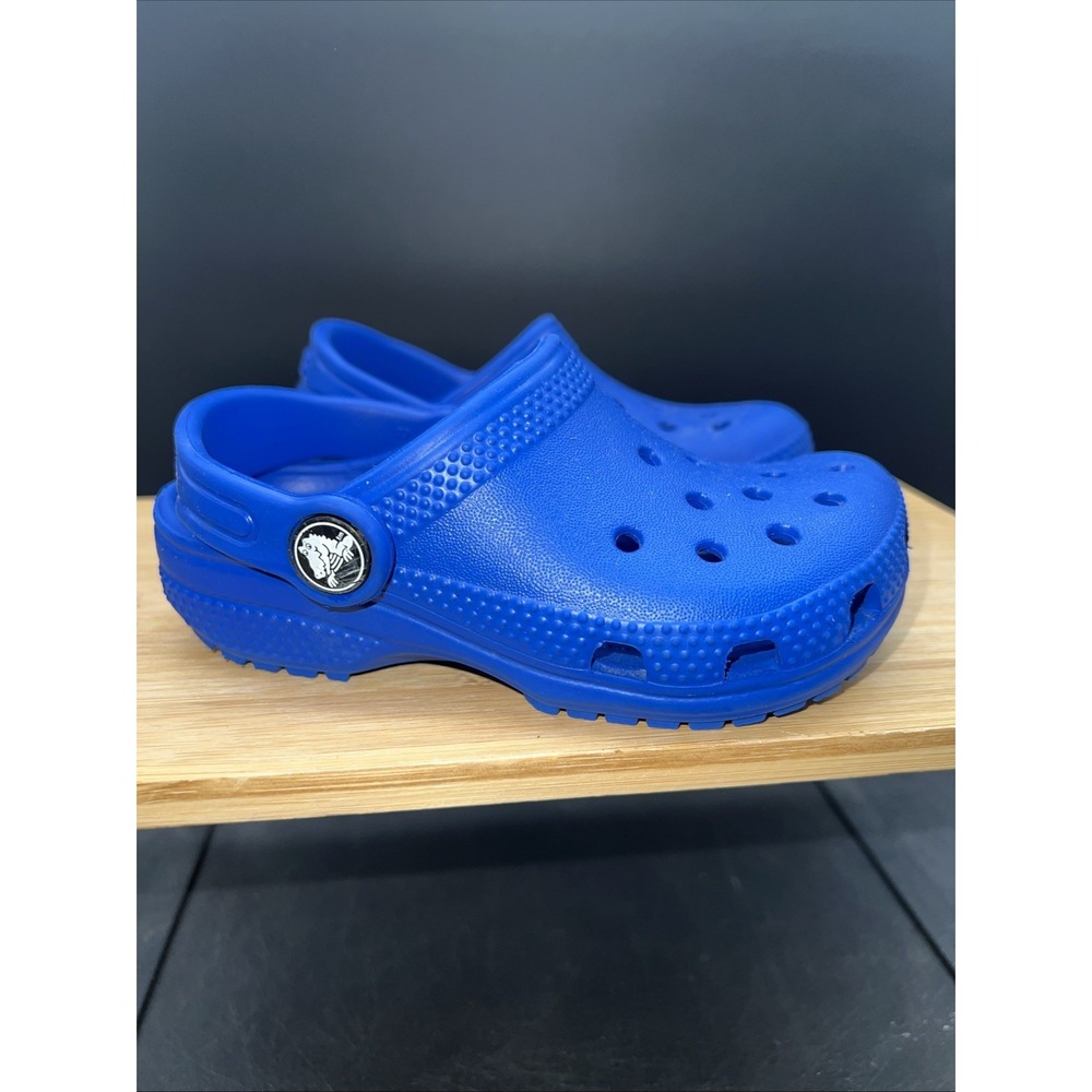 Kids Crocs-Classic Size C8 Blue Slip On Comfort Rubber Washable